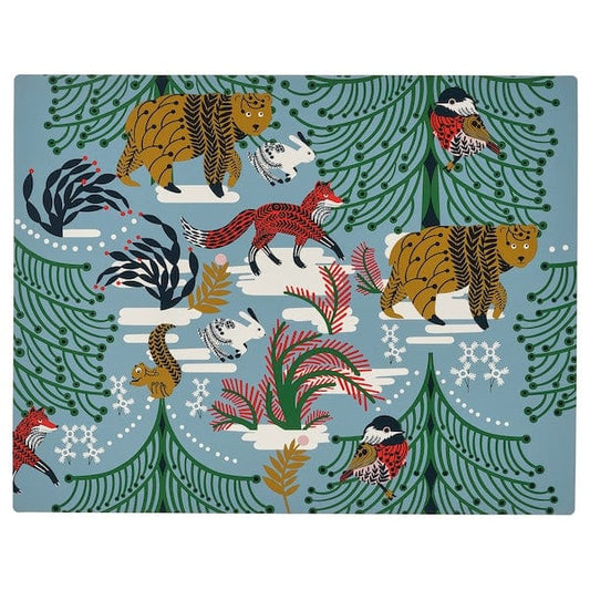 Ikea VINTERFINT - Place mat, animal pattern blue, 45x35 cm