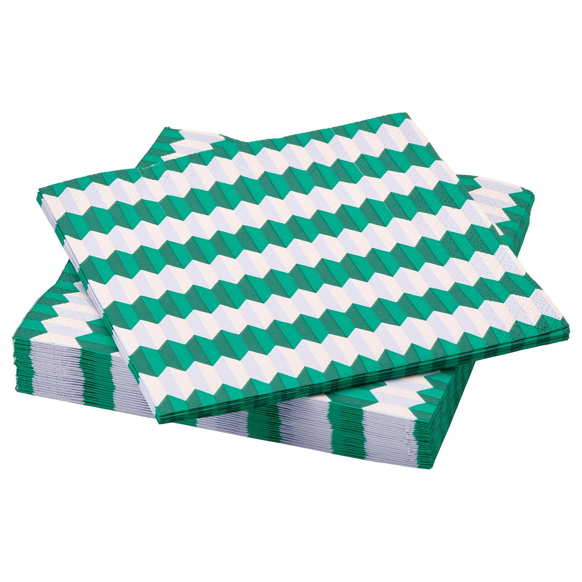 VINTERFINT paper napkin, striped/green/white, 33x33 cm, 30 pack