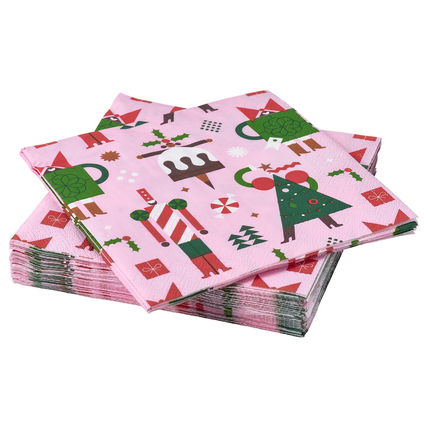 VINTERFINT paper napkin, mixed patterns pink, 33x33 cm