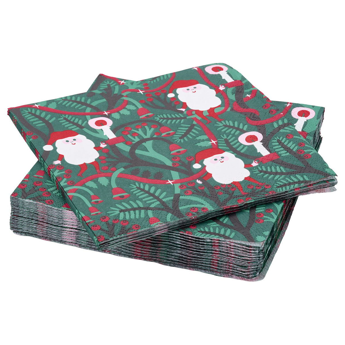 VINTERFINT paper napkin, Santa Claus pattern green, 33x33 cm, 30 pack
