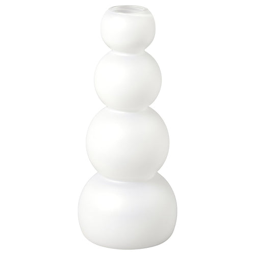 VINTERFINT vase, frosted glass/white, 14 cm