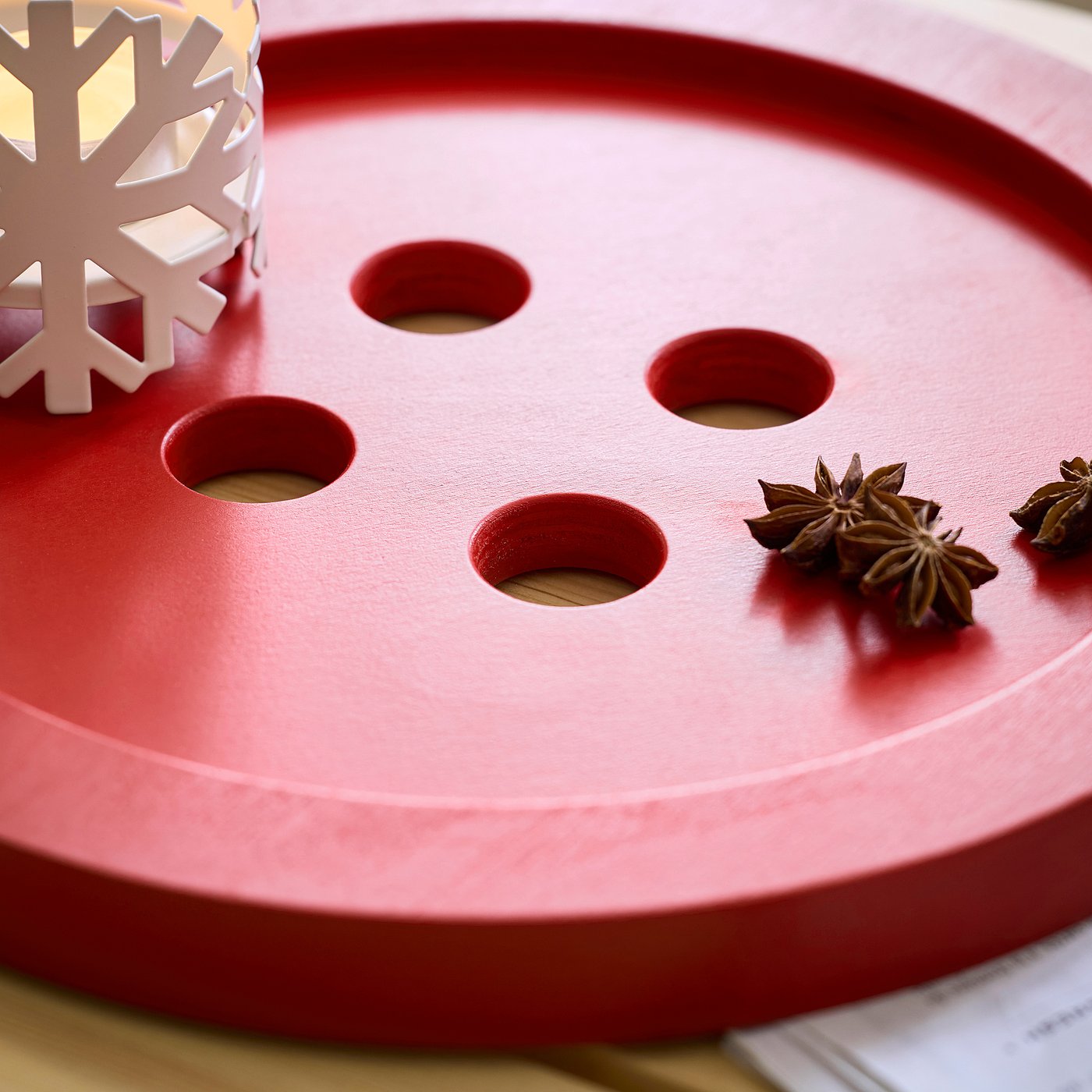 VINTERFINT tray, button red, 30 cm