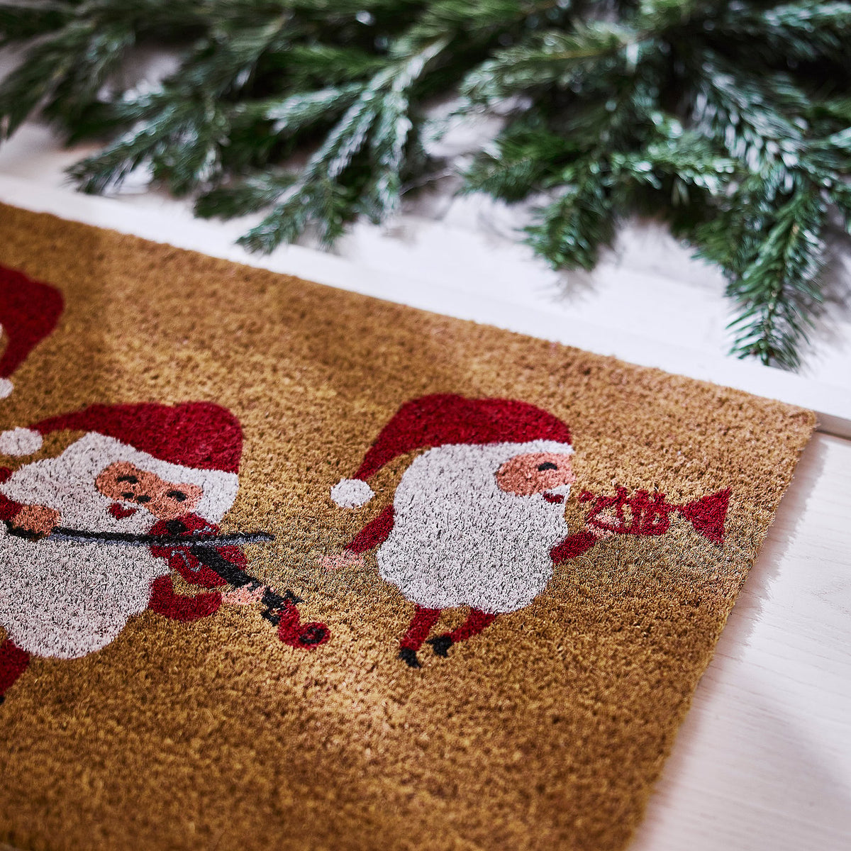 VINTERFINT door mat, coir/Santa Claus pattern red/white, 40x60 cm