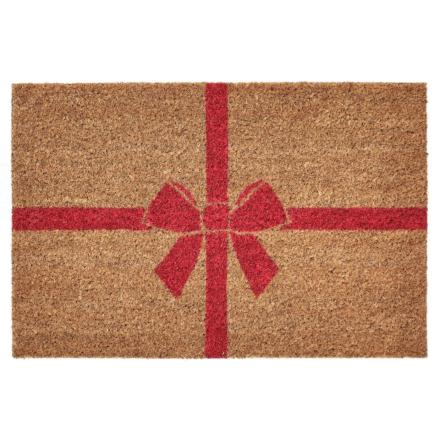 VINTERFINT door mat, bow coir/red, 60x40 cm