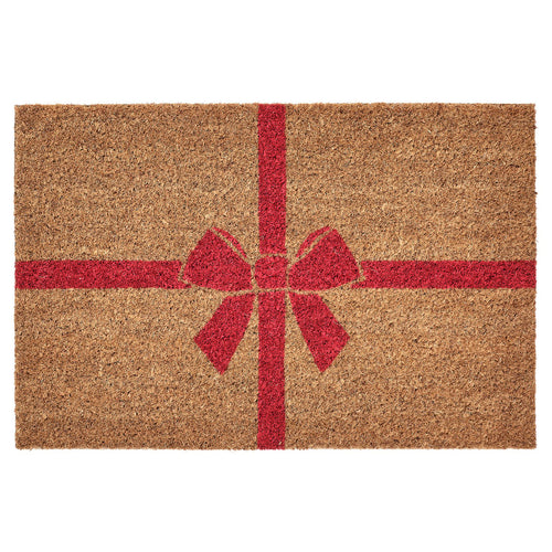 VINTERFINT door mat, bow coir/red, 40x60 cm