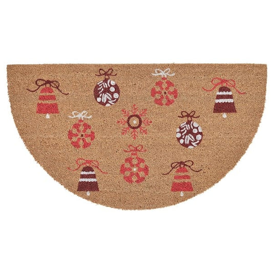 Ikea VINTERFINT - Door mat, half-moon christmas motifs/natural, 50x90 cm