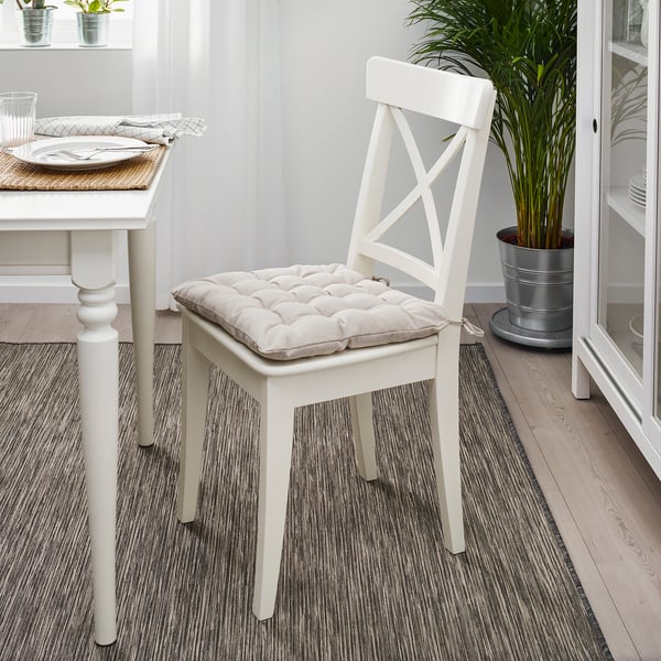 VIPPÄRT chair pad, beige, 38x38x6 cm