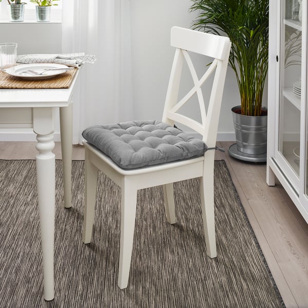 VIPPÄRT - Chair cushion, dark grey,38x38x6 cm