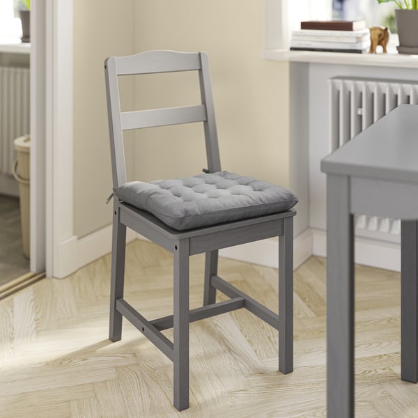 VIPPÄRT - Chair cushion, dark grey,38x38x6 cm