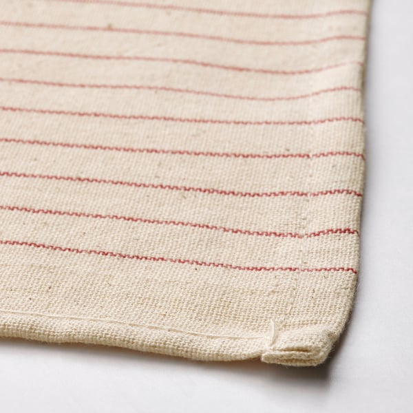 VIPPSTARR tablecloth, stripe pattern red/natural, 150x150 cm