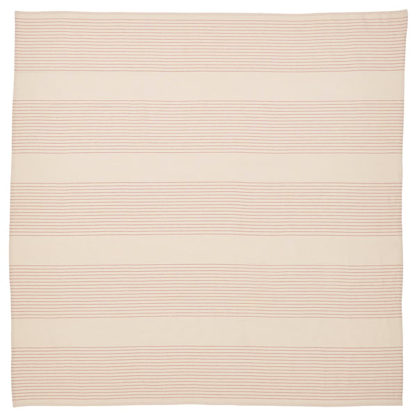 VIPPSTARR tablecloth, stripe pattern red/natural, 150x150 cm