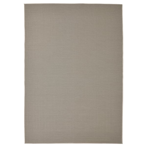 VIRKLUND - Rug flatwoven, in/outdoor, beige/dark grey, 160x230 cm