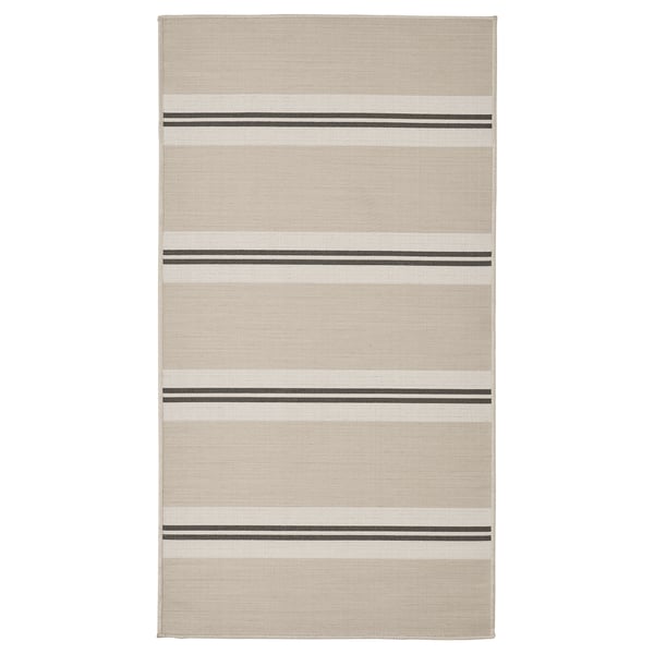 VIRKLUND - VIRKLUND Rug flatwoven, in/outdoor, white/beige/dark grey, 80x150 cm