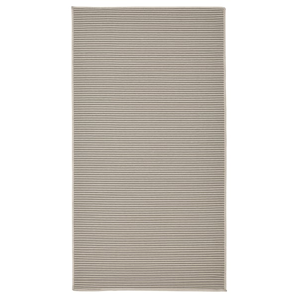 VIRKLUND - VIRKLUND Rug flatwoven, in/outdoor, white/beige/dark grey, 80x150 cm