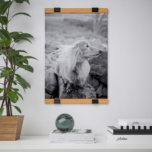 VISBÄCK - Poster hanger, bamboo, 40 cm