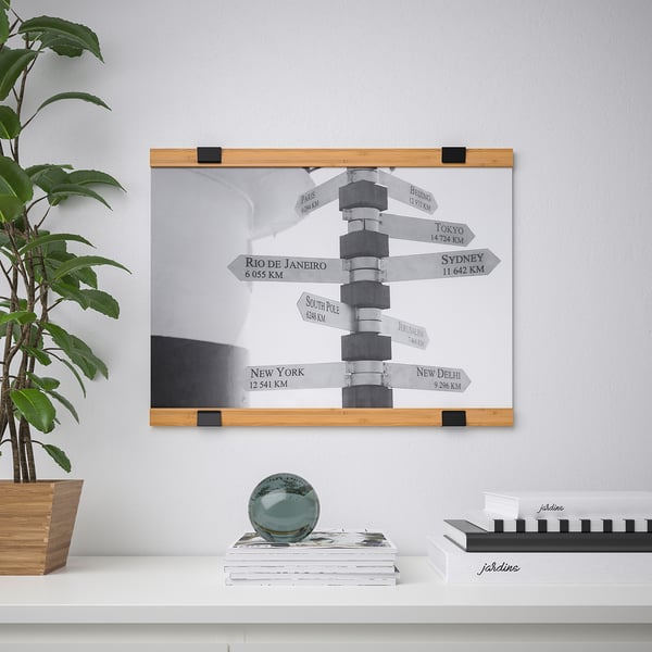 VISBÄCK - Poster hanger, bamboo, 61 cm
