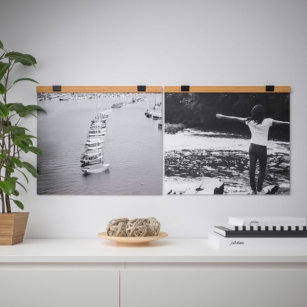 VISBÄCK - Poster hanger, bamboo, 61 cm