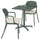 VISINGSÖ / VISINGSÖ table and 2 chairs, outdoor deep green/deep green Kuddarna light grey-beige, 70x70 cm