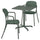 VISINGSÖ / VISINGSÖ table and 2 chairs, outdoor deep green/deep green, 70x70 cm