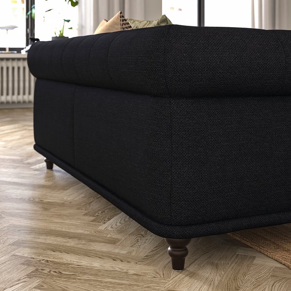 VISKAFORS 2-seat sofa, Lejde anthracite/brown, 194x74x90 cm