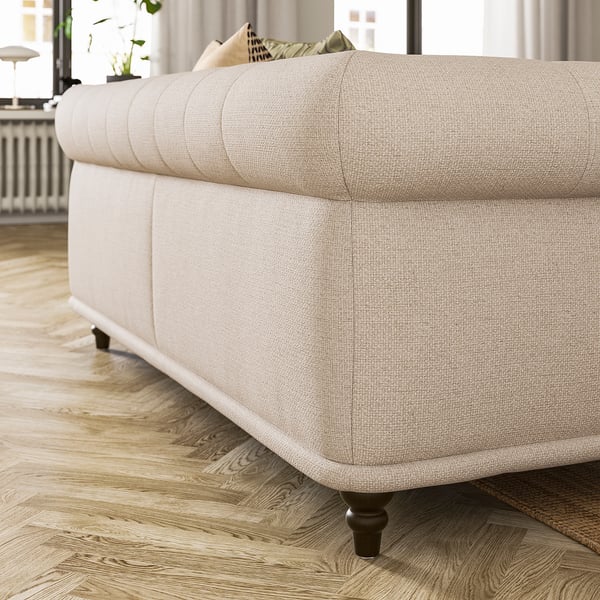VISKAFORS 2-seater sofa, Lejde light beige/brown ,
