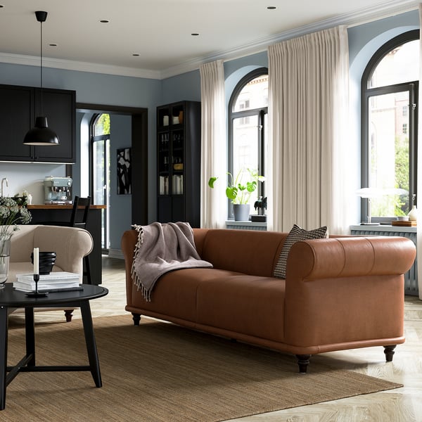 VISKAFORS 3-seat sofa, Högalid brown / brown ,