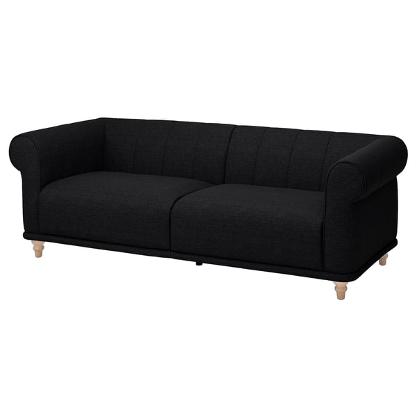 VISKAFORS 3-seat sofa, Lejde anthracite/birch