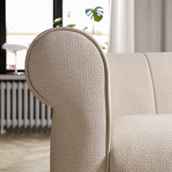 VISKAFORS 3-seat sofa, Lejde light beige/birch, 224x74x90 cm