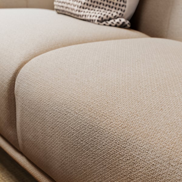 VISKAFORS 3-seat sofa, Lejde light beige/birch, 224x74x90 cm