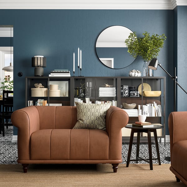 VISKAFORS - 1.5 seater armchair, Högalid brown/brown