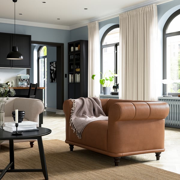 VISKAFORS - 1.5 seater armchair, Högalid brown/brown