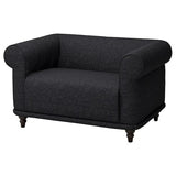 VISKAFORS 1,5-seat armchair, Lejde anthracite/brown, 134x74x90 cm