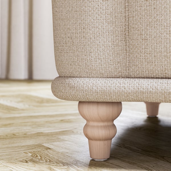 VISKAFORS 1,5-seat armchair, Lejde light beige/birch