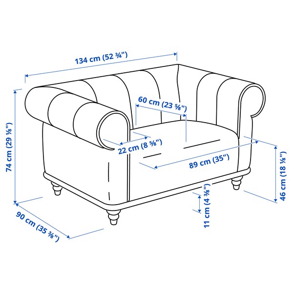 VISKAFORS Armchair 1.5 seater, Lejde/grey/green birch ,