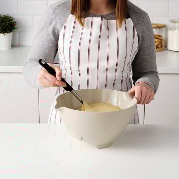 VISPNING mixing bowl, beige, 3.0 l