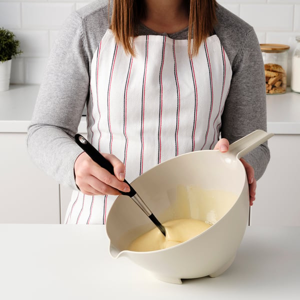 VISPNING mixing bowl, beige, 3.0 l