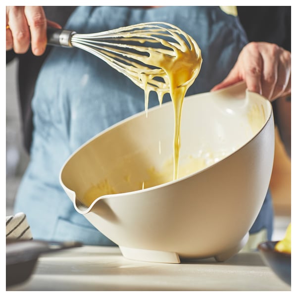 VISPNING mixing bowl, beige, 3.0 l
