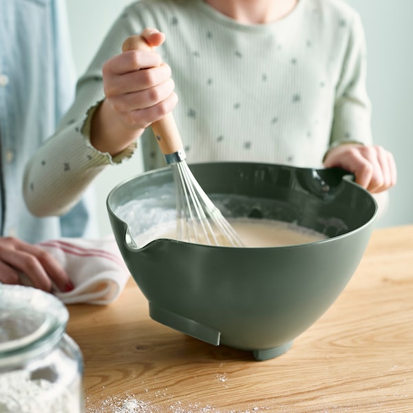 VISPNING - Mixing bowl, grey-green, 3.0 l