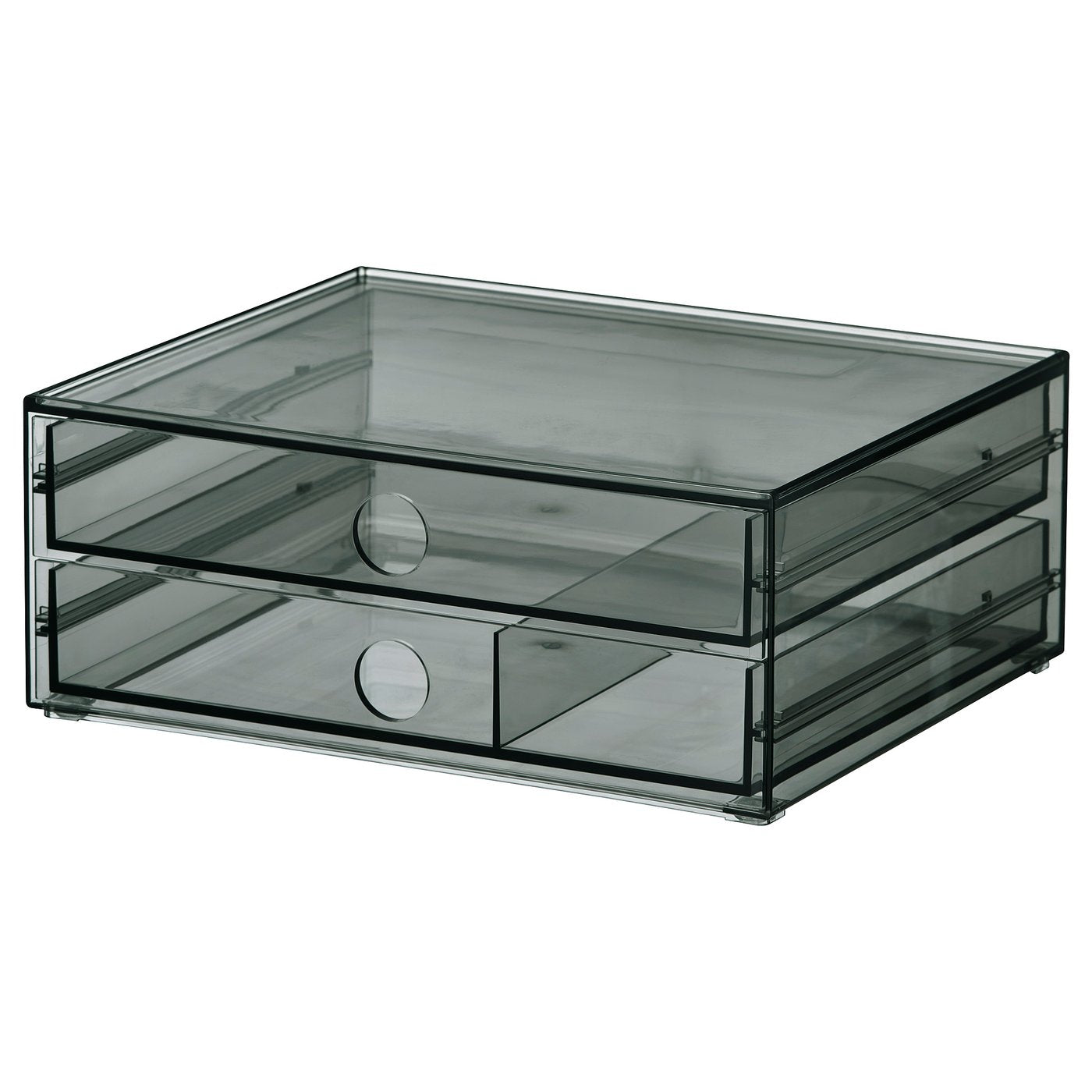 VISSLAÅN mini chest with 2 drawers, grey, 23x19x9 cm