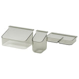 VISSLAÅN drawer organisers, set of 3, grey