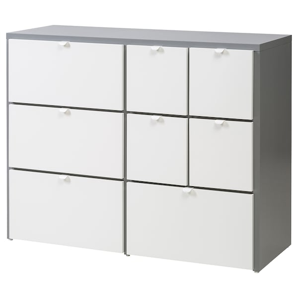 VISTHUS Chest of drawers with 8 drawers - grey/white 122x96 cm , 122x96 cm