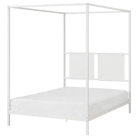 VITARNA four-poster bed frame, white Lillhällan/Skådis white, 140x200 cm