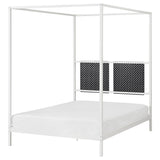 VITARNA four-poster bed frame, white Lillhällan/Skådis black, 140x200 cm