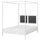 VITARNA four-poster bed frame, white Lillhällan/Skådis black, 200x140 cm