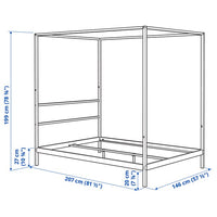 VITARNA - Canopy bed frame, white Luröy/Skådis,140x200 cm