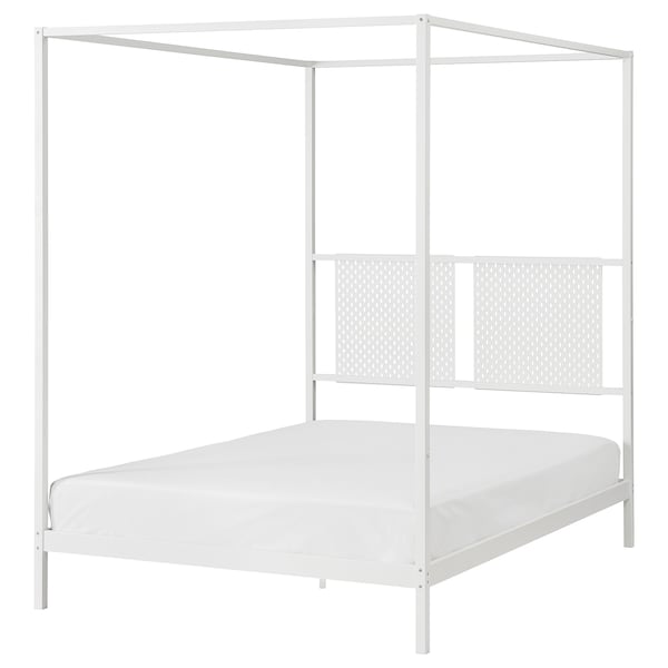 VITARNA - Canopy bed frame, white Luröy/Skådis,140x200 cm