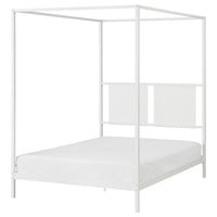 VITARNA - Canopy bed frame, white Luröy/Skådis,140x200 cm