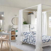 VITARNA - Canopy bed frame, white Luröy/Skådis,140x200 cm