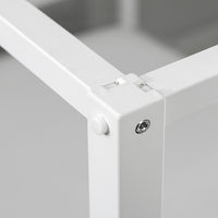 VITARNA - Canopy bed frame, white Luröy/Skådis wood,140x200 cm