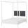 VITARNA - Canopy bed frame, white Luröy/Skådis black,140x200 cm